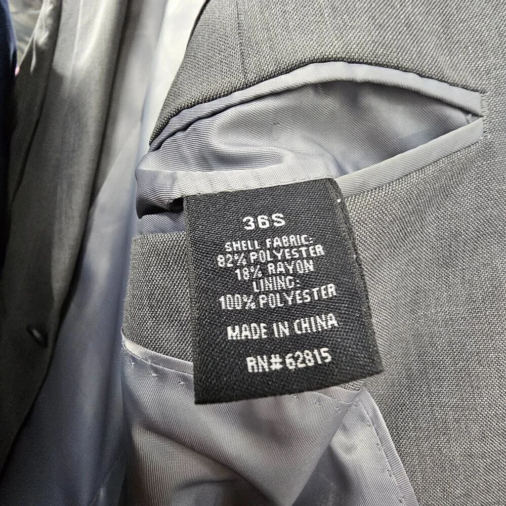 J. Ferrar 36S Gray Solid 2-Button Sport Coat Blazer Jacket T640